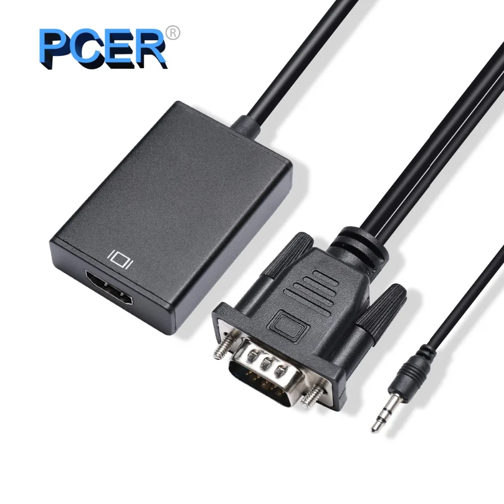 VGA к HDMI адаптер VGA Мужской к HDMI Женский VGA HDMI конвертер дополнительный USB аудио кабель для компьютера дисплей экран проектор ТВ