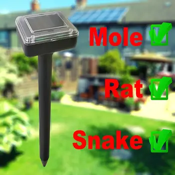 

2 PCS Ultrasound Solar battery Waterproof Rat Mouse Mole Snake Repeller Rodent Repellent Mousetrap Trap Lawn Garden Outdoor