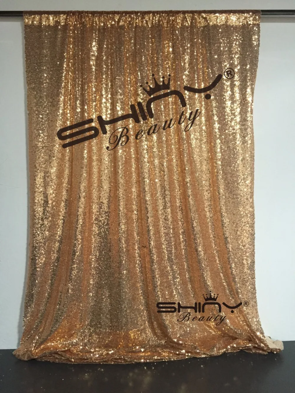 ShinyBeauty 6X6ft 180x180cm Rose Gold Sequin Backdrop Shimmer Phtot