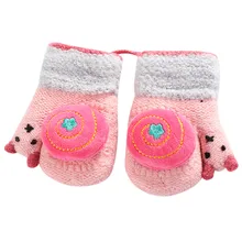 Дети дети новорожденных девочек мальчиков мультипликационный персонаж из бечёвки полный палец Зимние теплые плотные трикотажные варежки перчатки 10