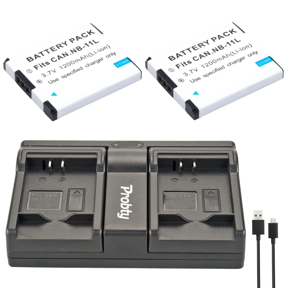 2 Pz Nb-11L Nb 11L Batteria Della Fotocamera + Caricatore Doppio Usb Per Canon A2600 A3500 A4000Is Ixus 125 132 140 240 245 265 Hs