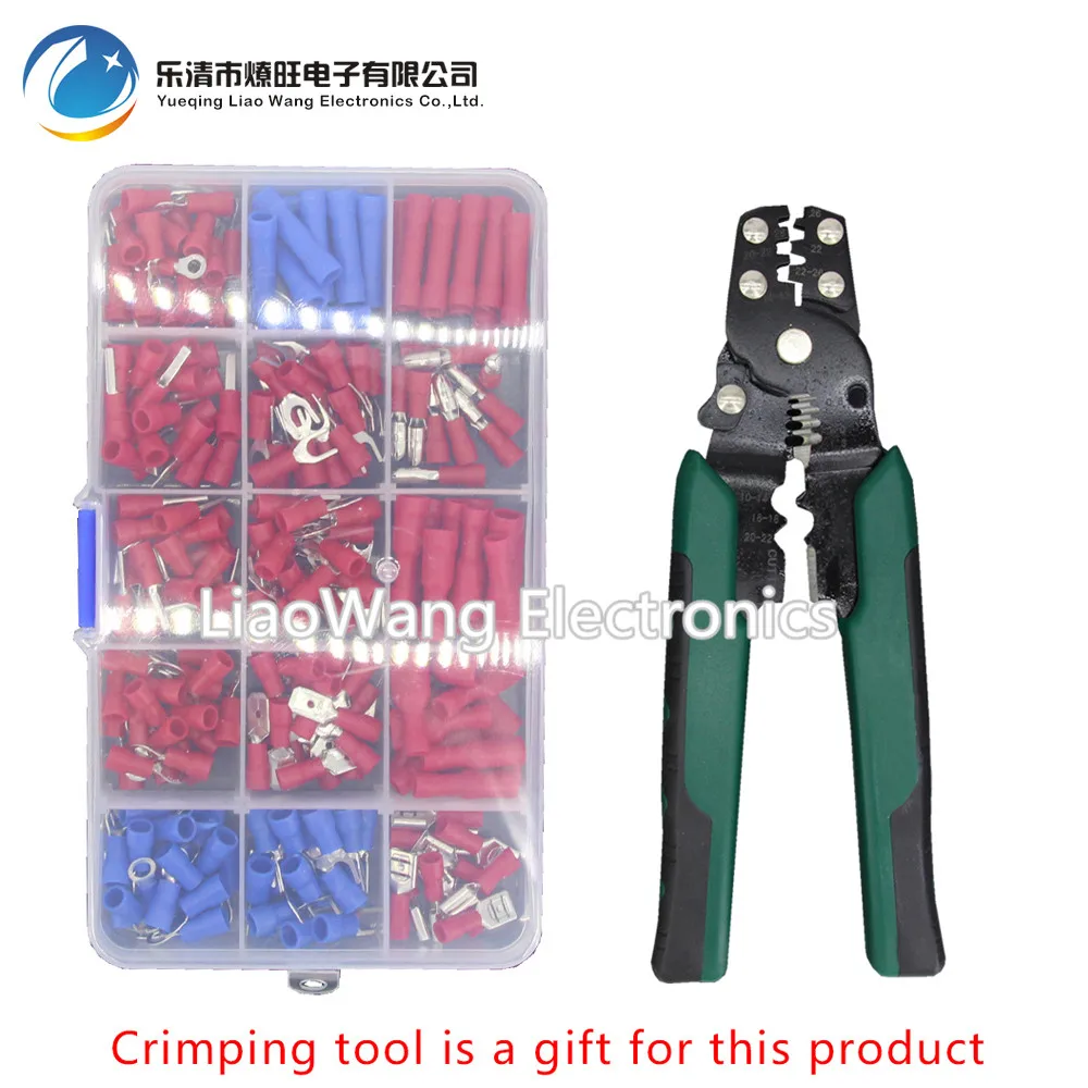 

240 PCS insulated cold-pressed terminals Fork-shaped round 6.3 Reed-in blades Terminal block line nose combination set