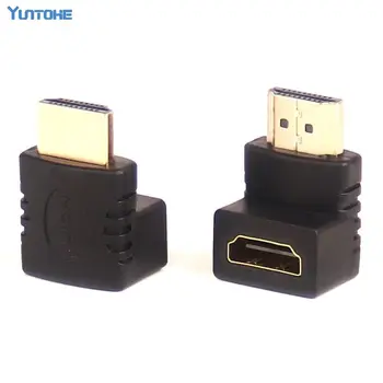 

50pcs 90 or 270 Degree Right Angle Gold plated HDMI Adapter A type Male to Female for 1080p 3D TV HDTV hdmi adapter