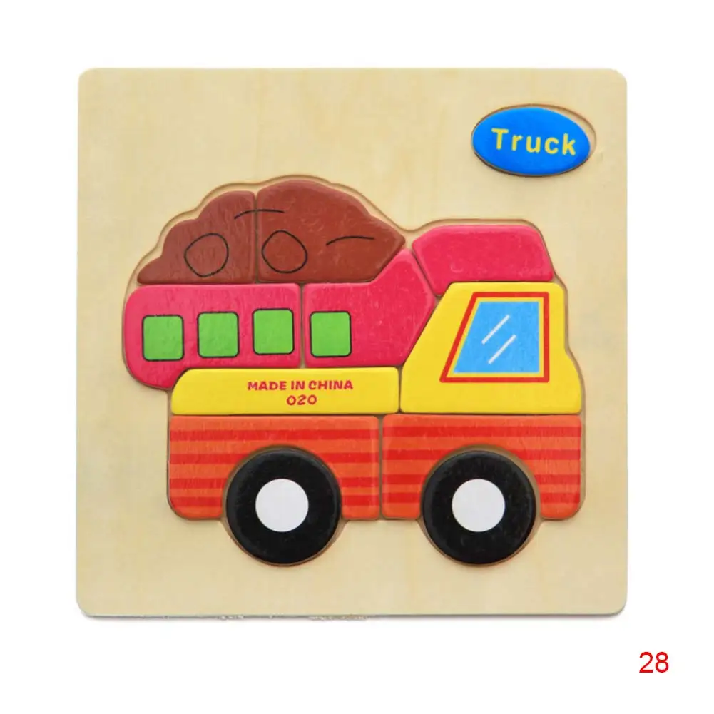 Деревянные головоломки Игрушечные лошадки для детей мультфильм грузовик тизер разведки Дети раннего образования Игрушка fj88