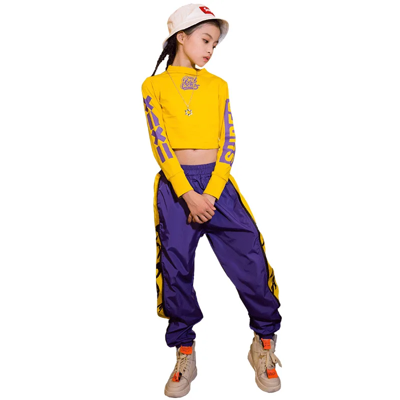 

Girls Clothes Summer Hip-hop Clothing Kids Suit Korean Crop Top Children Sets Jazz Modern Dance Pants Costume Suits 3~18 Years