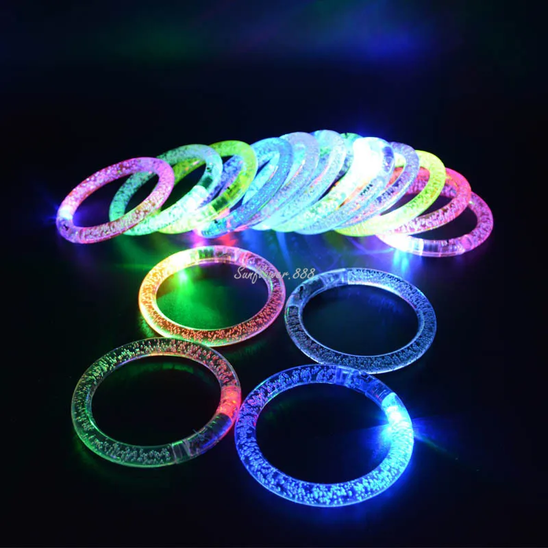 Светодиодный детей мигающий светодиод светящиеся вечерние браслет, напульсник Glow Bangel клуб концерт бар рождественские украшения
