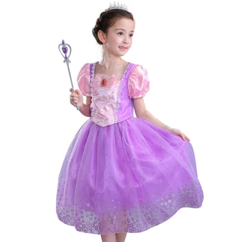 

Children Girls Summer dresses purple dress Princess Rapunzel Halloween party costume wedding dresses kids Fantasia Vestidos