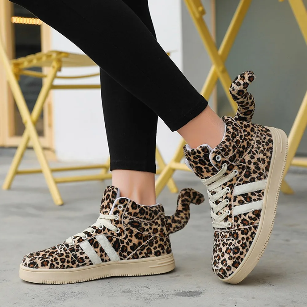 leopard print flat booties