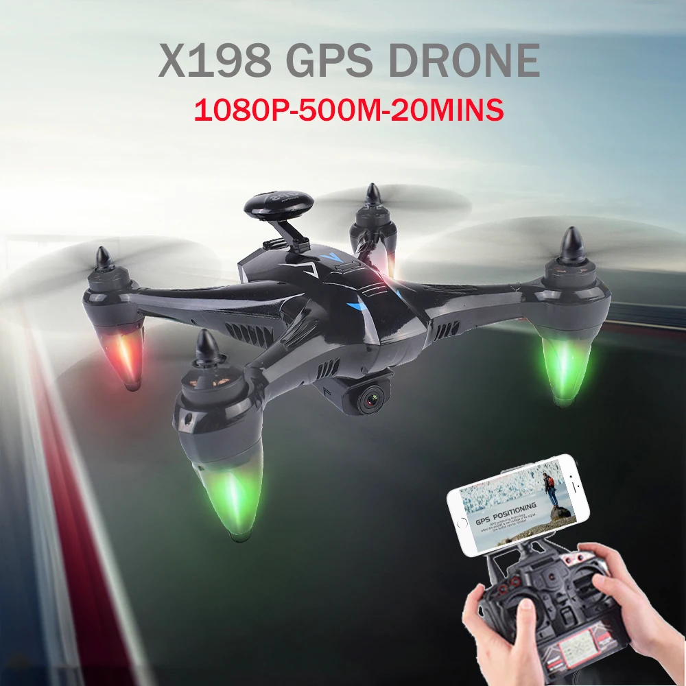 

X198 Dron Rc Helicopter Brushless Motor 2.4G FPV Wifi HD Camera 1080P GPS Altitude Hold Quadcopter Drone VS CG033 X8PRO LH-X28