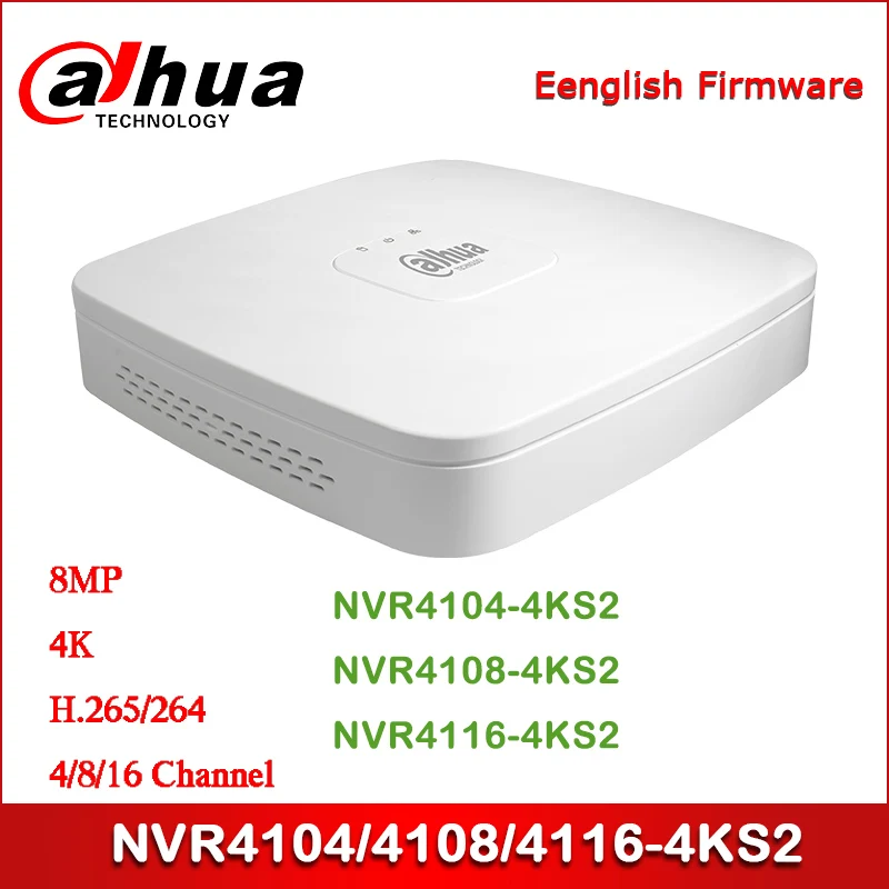 Dahua NVR4104-4KS2 NVR4108-4KS NVR4116-4KS2 4/8/16 Channel Smart 1U 4K&H.265 Lite Network Video Recorder Dahua NVR4104-4KS2 NVR4108-4KS NVR4116-4KS2 4/8/16 Channel Smart 1U 4K&H.265 Lite Network Video Recorder