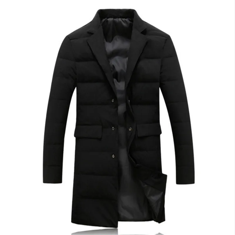 Mannelijke Winter mode Donsjack Lange stijl Parka Dikker 80% witte eendendons jakcets mannen full size M-5XL Mannen Down stijlvolle Jas