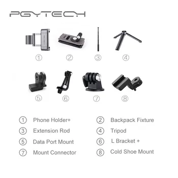 

Adapter Mount 8 Types Optional Phone Holder Backpack Clip Tripod Extension Rod Pole Connect for DJI Osmo Pocket Gimbal Accessory