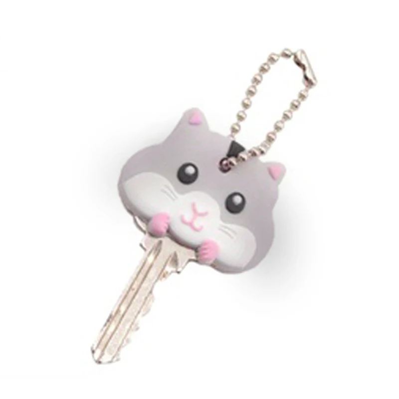 

Doreen Box PVC Key Caps Grey White Orange Dark Grey Cartoon Mouse Dog Pattern Silver Ball Chain Charm Accessories,1 PCs