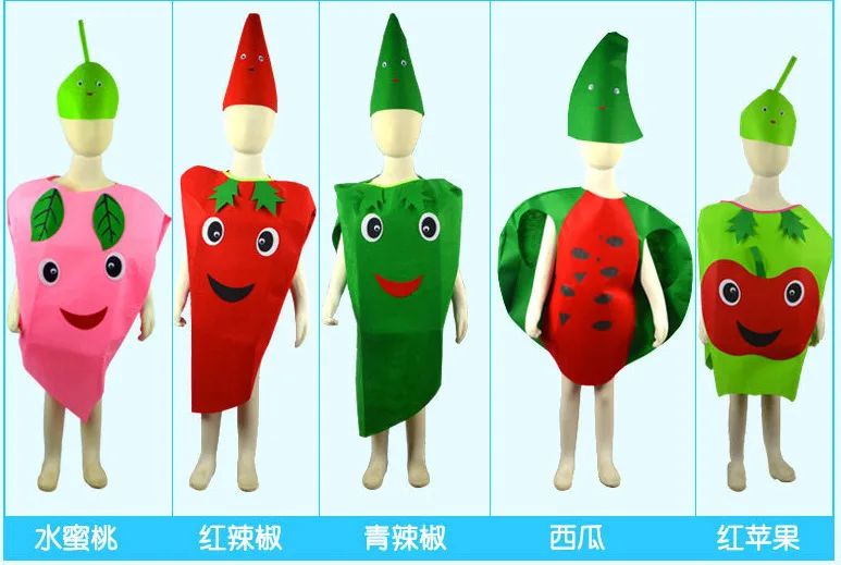  Children's Day Kindergarten Performance Clothing Non-woven Fabrics Strawberry one-time Cosplay Clot - 32832869491