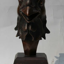 USPS в США S2493 1" Старый Китайский Фиолетовый Бронзовый Дворец Зодиак Год Петух Петух Голову Статуя, Бюст