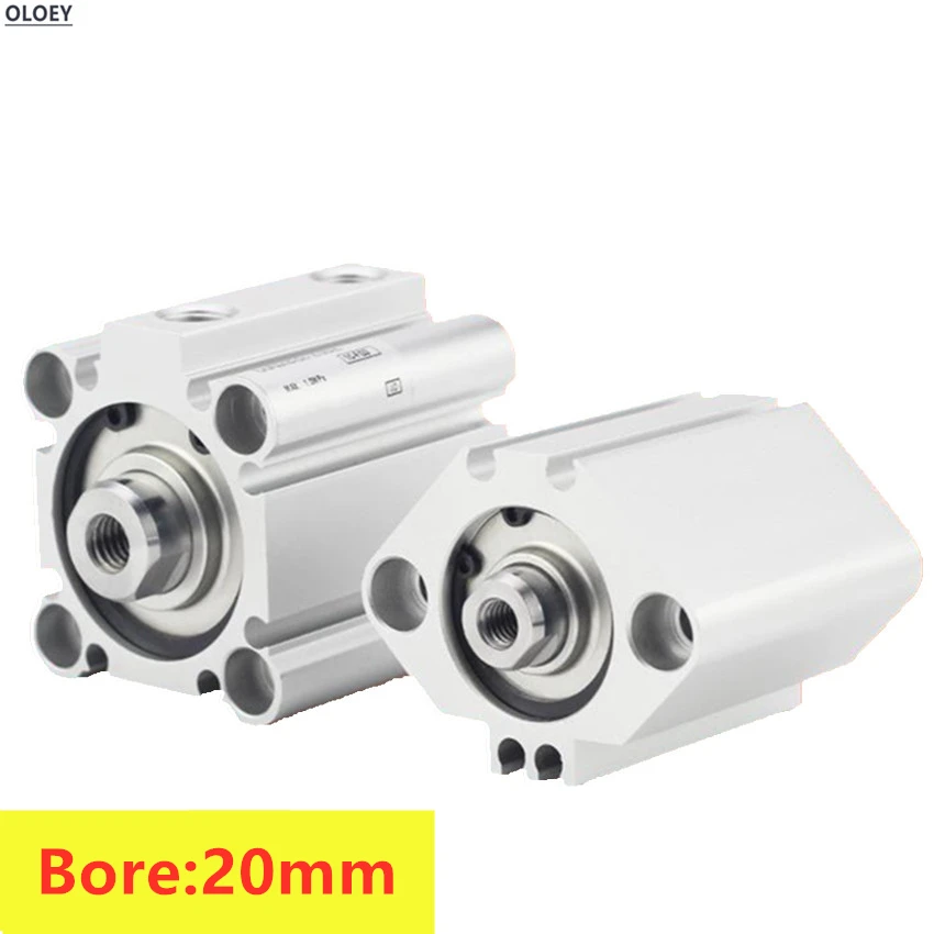 

CDQ2B20-20DZ bore:20mm stroke:5 10 15 20 25 40 50mm Male Thread magnet Double Acting air actuated cylinders single rod compact