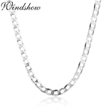 45 см-80 см, тонкая 925 пробы Серебряная цепочка, колье, женские мужские ювелирные ожерелья, колье, 4 мм, 7,5 мм, Ketting Collares