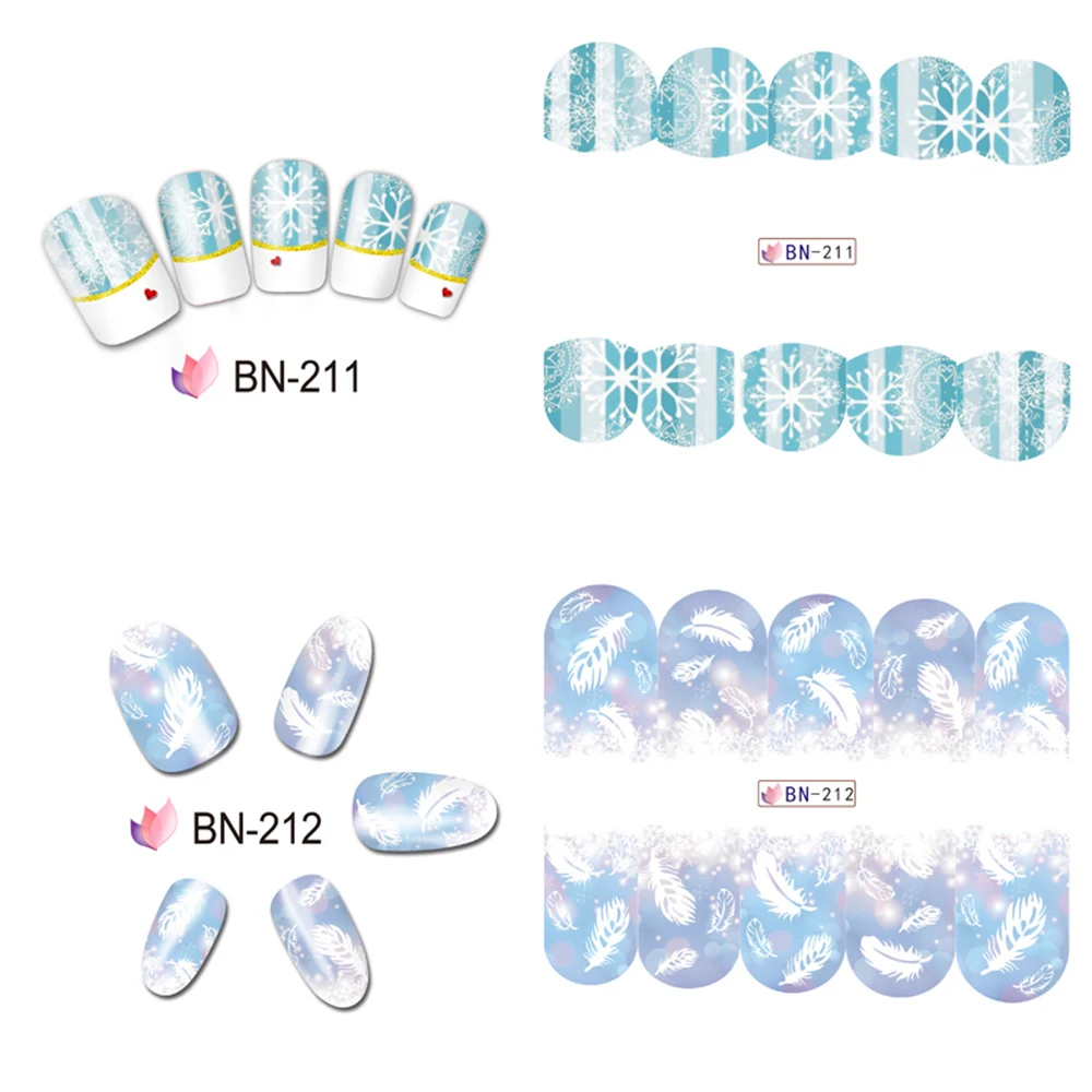 1 шт. водяные наклейки для ногтей искусство переводные наклейки белые блестящие снежинки цветок Маникюр трафарет слайдеры инструменты для украшения JID068