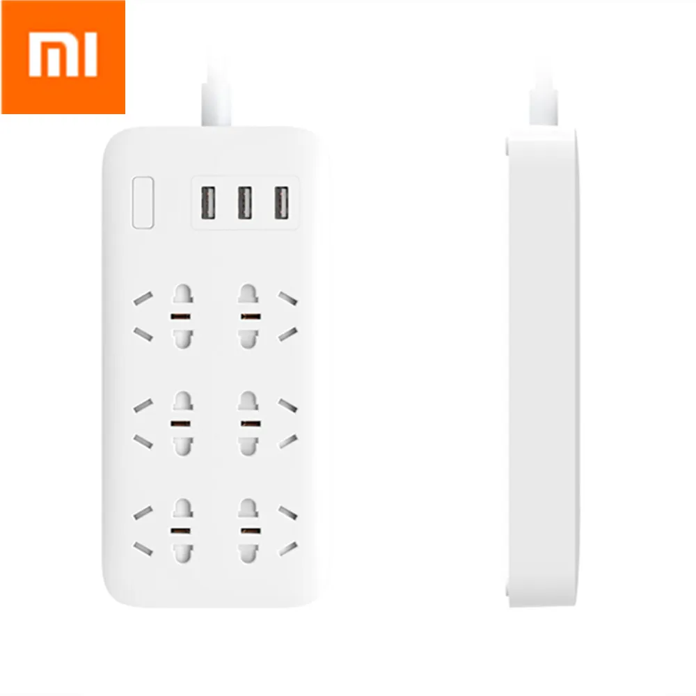 Продажа Оригинальный mi Xiao mi Smart разъем 3 USB быстрой зарядки 2.1A 6 Порты мощность полосы зарядное устройство для Умный дом