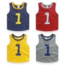 2016 summer models of child cotton baby sleeveless vest Children’s Digital No. 1 Kids bottoming vest boys