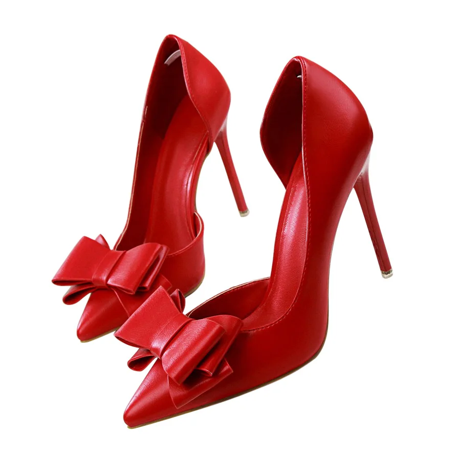 Туфли лодочки женские на высоком каблуке с бантом|wedding pumps|high heels leathersexy pumps |