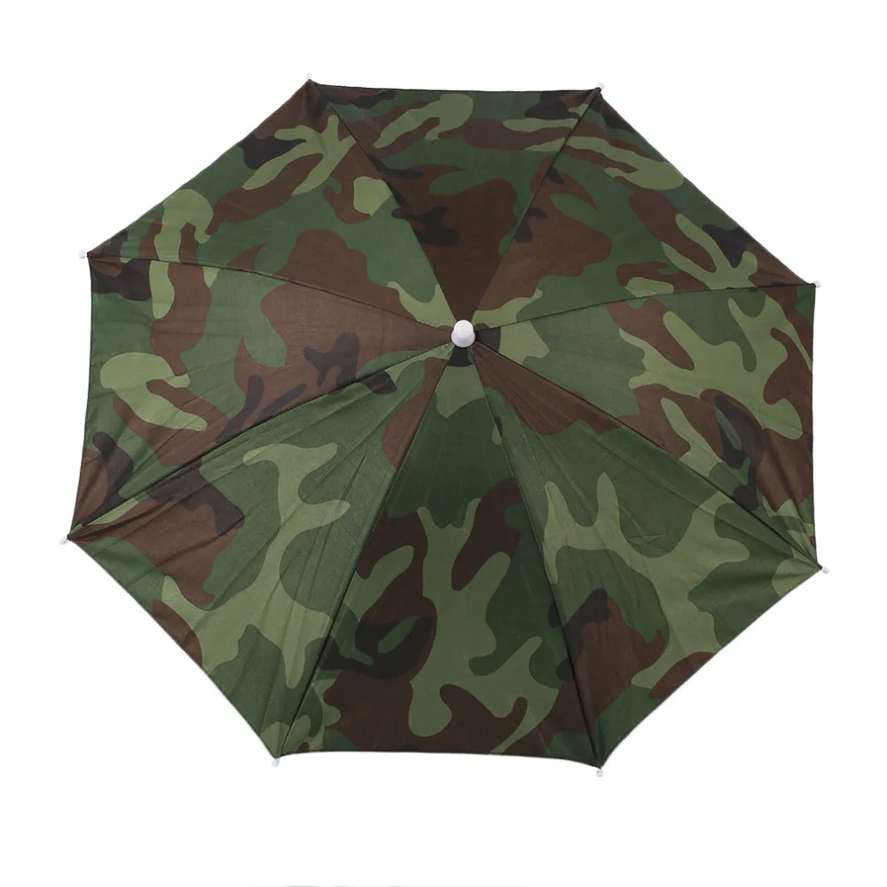 Outdoor Sports 69cm Umbrella Hat Cap Folding Women Men Umbrella Fishing Hiking Golf Beach Headwear Handsfree Umbrella