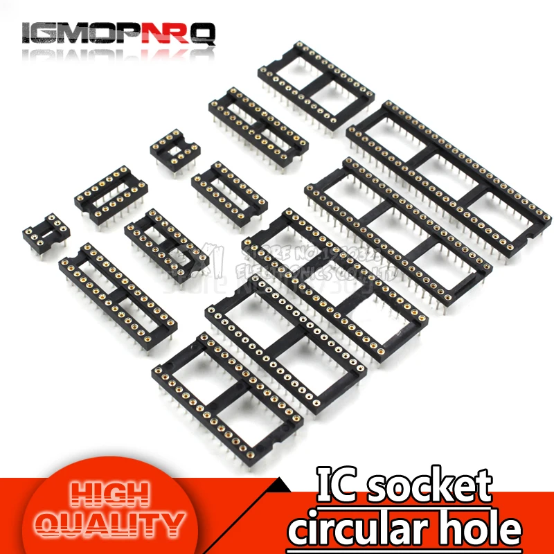 

10PCS Round Hole IC socket Connector DIP 6 8 14 16 18 20 24 28 40 pin Sockets DIP6 DIP8 DIP14 DIP16 DIP18 DIP20 DIP28 DIP40 pins