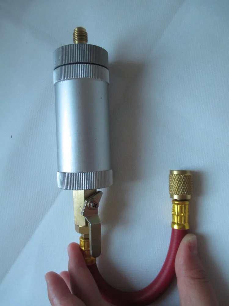 R134A R12 R22 Car Air Conditioning Refrigerant Inline Oil Dye Injector 2oz 1/4" | Инструменты