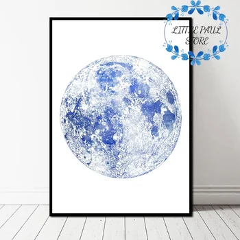 

Abstract Map Moon Nordic Art Canvas Poster Wall Picture for Room No Frame