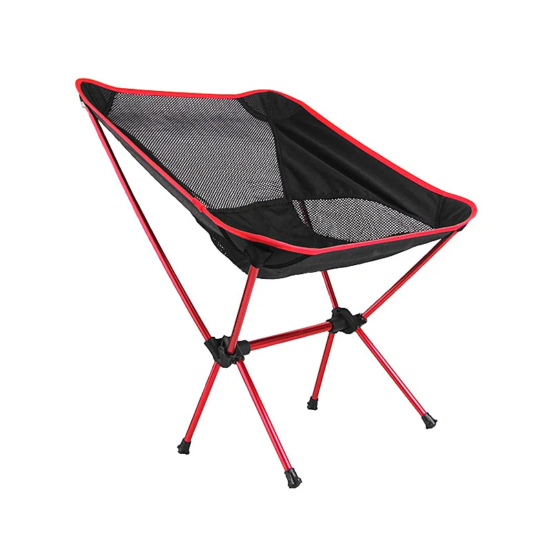 Портативный складной стул для кемпинга, стул для рыбалки, стул для отдыха на природе, кресло для пикника, пляжа прочие приспособления для рыбалки - Цвет: Красный