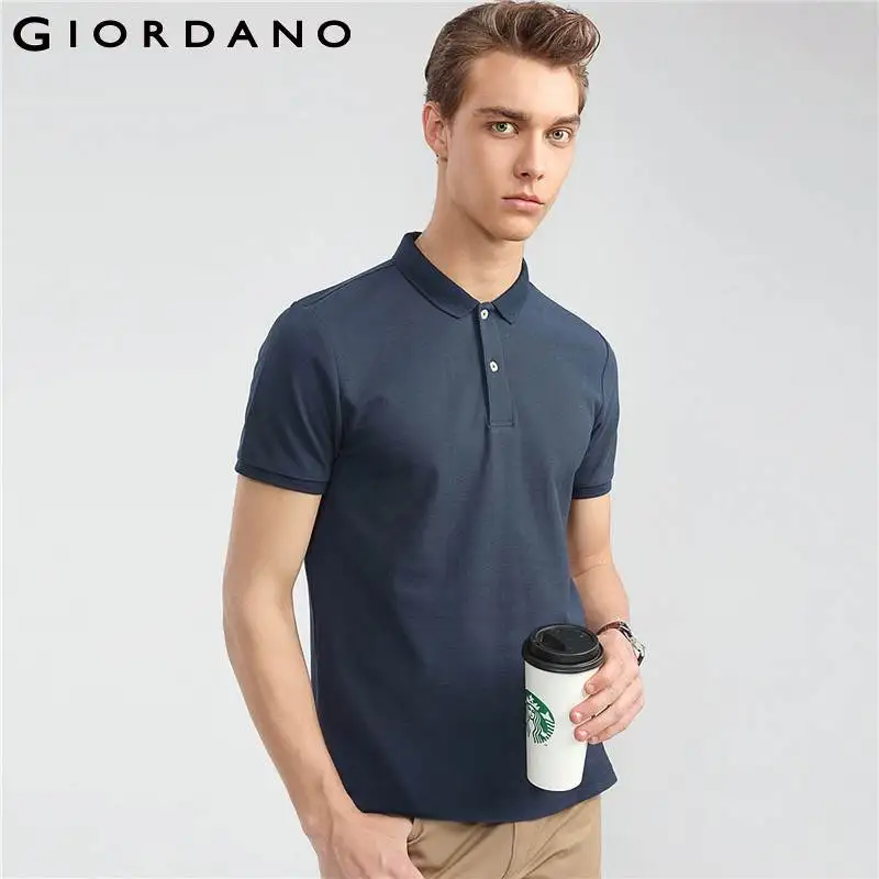 Aliexpress.com : Buy Giordano Men Solid Polo Shirt Men Pique Slim Mens ...
