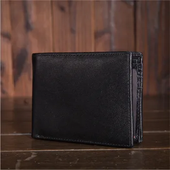 

ALAVCHNV original design new men's oil wax skin short wallet the first layer of leather crazy leather horizontal wallet 3625