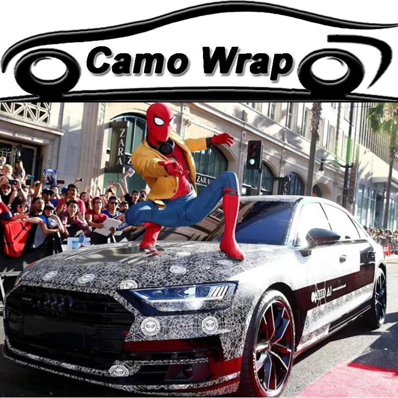 Best Offers ORINO Spider Spiderman Camouflage Vinyl Film Car Wrap Folie Camo Motorfiets Scooter Auto Sticker Sticker Wrapping Met Luchtbel