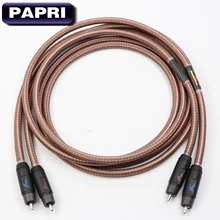 PAPRI MPS QR-11R DIY Audio Cable Rhodium Plated Connector RCA Plug 99.99997% OCC Wire for DAC Male To Male Signal Line Subwoofer