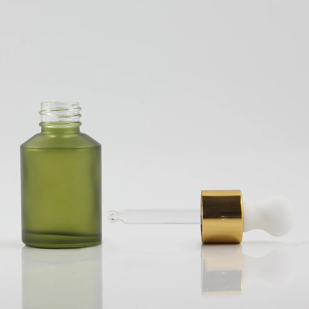 Download Aliexpress.com : Buy Luxury 30ml forsted light green cosmetic packaging dropper glass bottle ...
