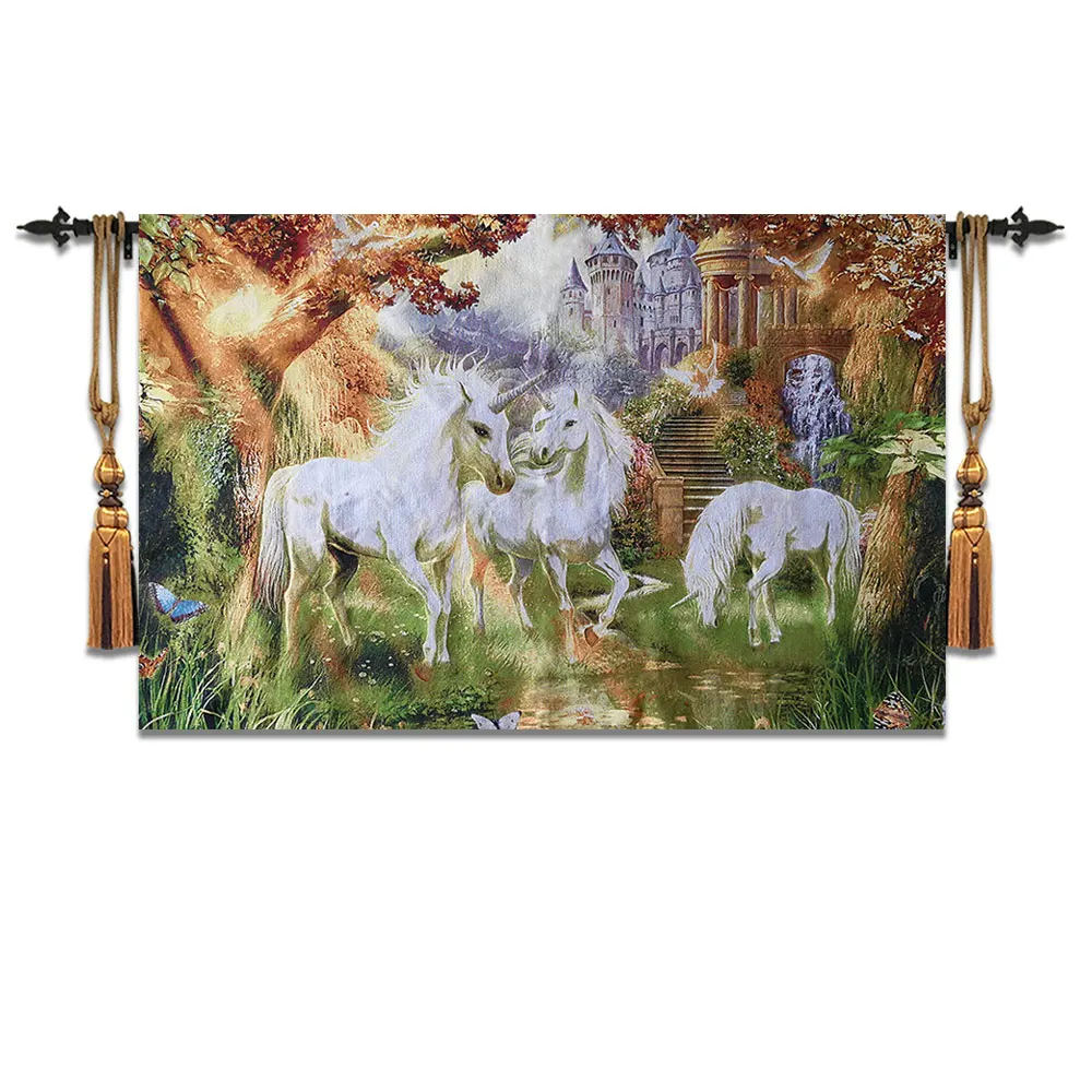 77x120cm Belgium Unicorn Tapestry Wall Carpet Moroccan Decor Tapestry