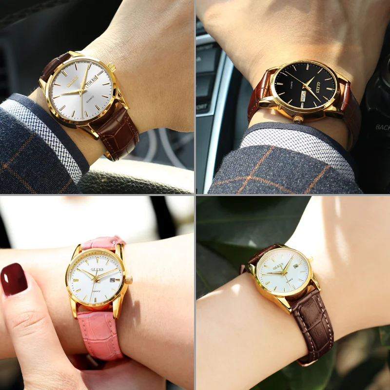 OLEVS High quality Japan movement Quartz Couple watch men luxury 