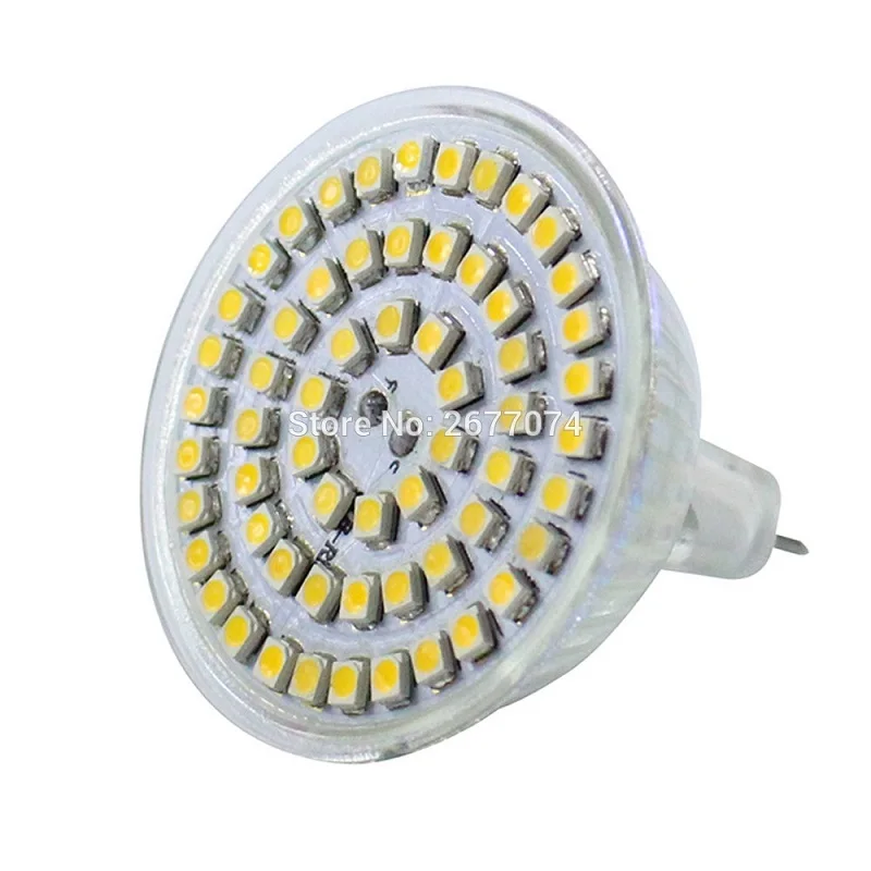 

MR16 GU5.3 60SMD 3528 3w led warm white 300-350LM DC12V Warm White or White Dimmable Decorative LED Spotlight 1PCS JTFL154-1