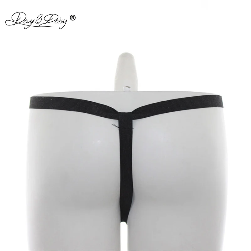 DAVYDAISY Men Sexy Panties Latex Panties Open Crotch Zipper PU Leather Thongs Sexy Lingerie Exotic Briefs Male Underwear UN506
