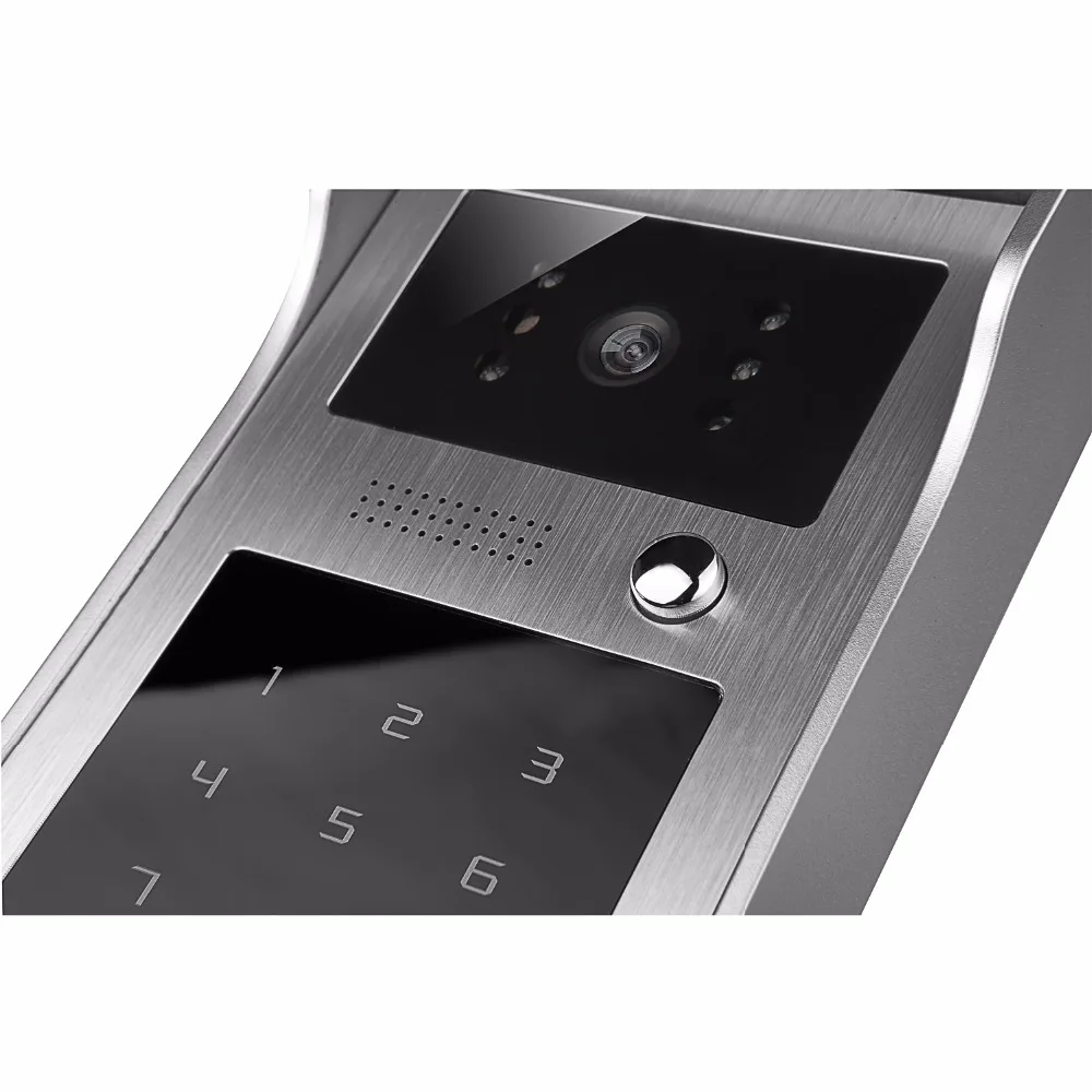 Новый 9 дюймов цветной экран видео домофон комплект + сенсорный открытый RFID код клавиатуры номер дверной Звонок камера 1 мониторы