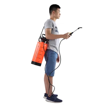 

8L Portable Manual Pressure Sprayer with Nozzle and Brush for Home Gardening Vehicle Washing Tools