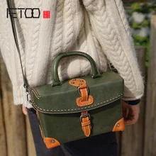 AETOO Lady Inverness Retro handmade cowhide bag, leather shoulder hand-held oblique cross bag, women's casual small box bag