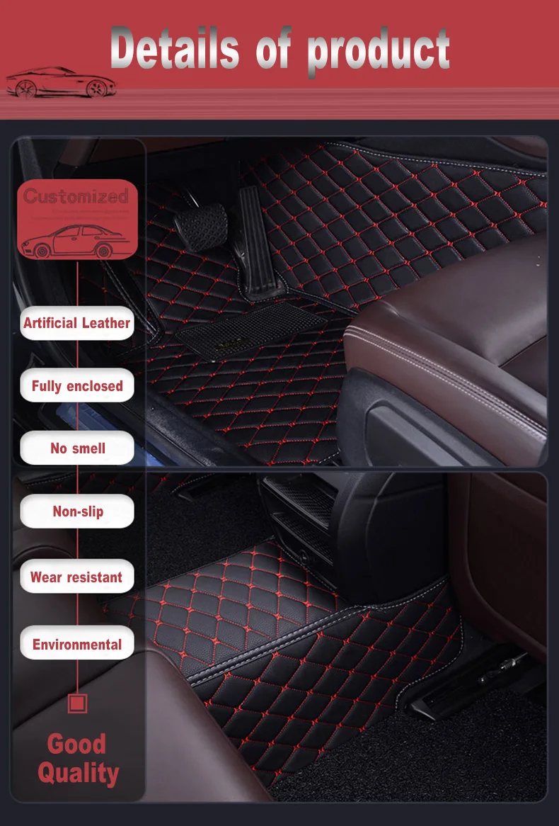 Car Floor Mats For Mitsubishi Outlander 5 Seats 2019 2018 2017 2016 2015 2014 2013 Auto Leather Carpets Floorliners