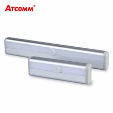 6 10 светодиодный s под свет шкафа с PIR датчиком движения AAA батарея светодиодный ночник шкаф для шкафов лестниц аварийное освещение