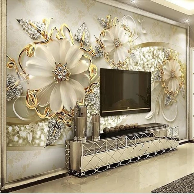 Custom Size 4D Silk Cloth Wall Murals Modern Custom Photo Wallpapers