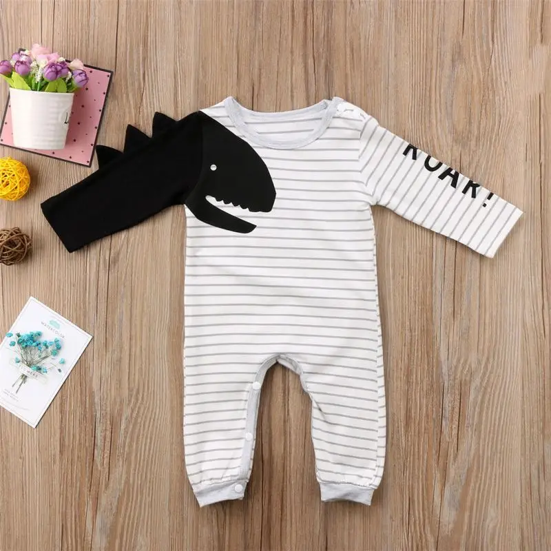 

Gift Newborn Kid Baby Boys Girls 3D Cute Dinosaur Bodysuit Holiday Casual Cotton Comfortable Jumpsuit Outfits Clothes