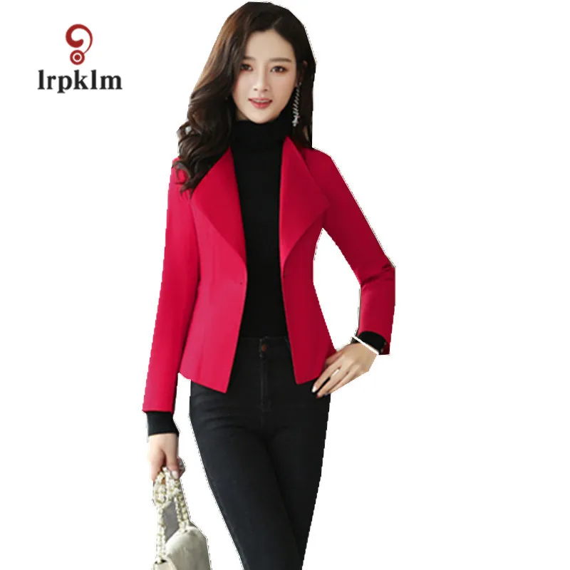

2018 New Fashion Women'S Spring Autumn Short Jackets Ladies Solid Slim Jacket Women Winter Turndown Collar Coat PQ323