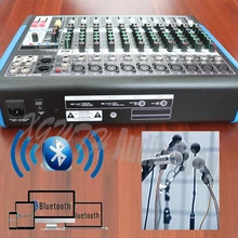 Звуковой микшерный пульт с USB Bluetooth Record+ 48V Phantom power Monitor Paths Digital Effect 12 Channel Audio Mixer