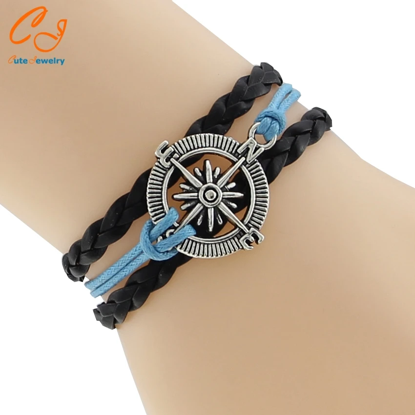 Infinity Bracelets The compass the anchor the sea Multi Layer Braided