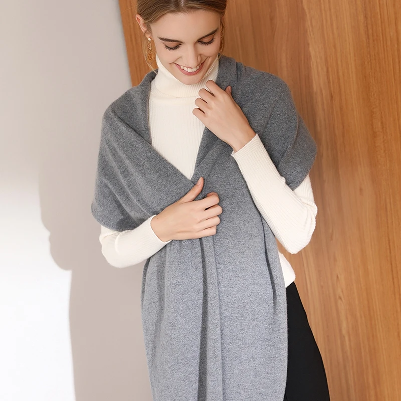 SZDYQH High-quality cashmere scarf 40*180cm solid color women winter cashmere fashion women thick luxury shawl